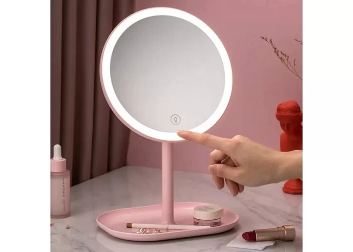 Зеркало косметическое настольное Xiaomi Jordan Judy LED Makeup Mirror с подсветкой, розовый