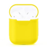 Чехол силиконовый для AirPods 1/2, жёлтый цвет