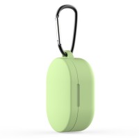 Чехол силиконовый с карабином для Redmi AirDots и Xiaomi AirDots Youth Edition, зелёный цвет