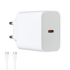Сетевое зарядное устройство с кабелем USB-C/USB-C Hoco C162A 40W Dynamic Power Adapter Set with 60W Max, белый цвет