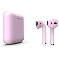 Apple AirPods 2 Color (беспроводная зарядка чехла), глянцевый пастельно-розовый цвет