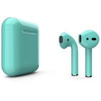 Apple AirPods 2 Color (беспроводная зарядка чехла), глянцевый бирюзовый цвет
