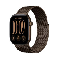 Apple Watch Series 12 GPS, 46 мм, корпус из алюминия тёмно-бронзового цвета, миланский сетчатый браслет тёмно-бронзового цвета (M/L)
