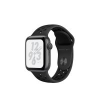 Apple Watch Nike+ Series 4, 40 мм, корпус из алюминия цвета «серый космос», спортивный ремешок Nike цвета «антрацитовый/чёрный»