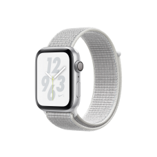 Apple Watch Nike+ Series 4, 44 мм, корпус из алюминия серебристого цвета, спортивный браслет Nike цвета «снежная вершина»