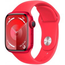 Apple Watch Series 9 GPS, 41 мм, корпус из алюминия цвета (PRODUCT)RED, спортивный ремешок цвета (PRODUCT)RED