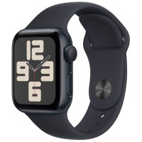 Apple Watch SE (2023), 40 мм, корпус из алюминия цвета «тёмная ночь», спортивный ремешок цвета «тёмная ночь»